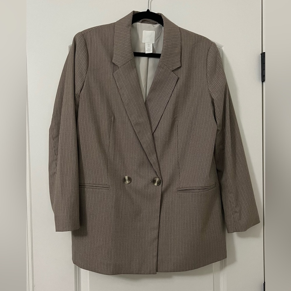 H&M Oversized Blazer mini-plaid